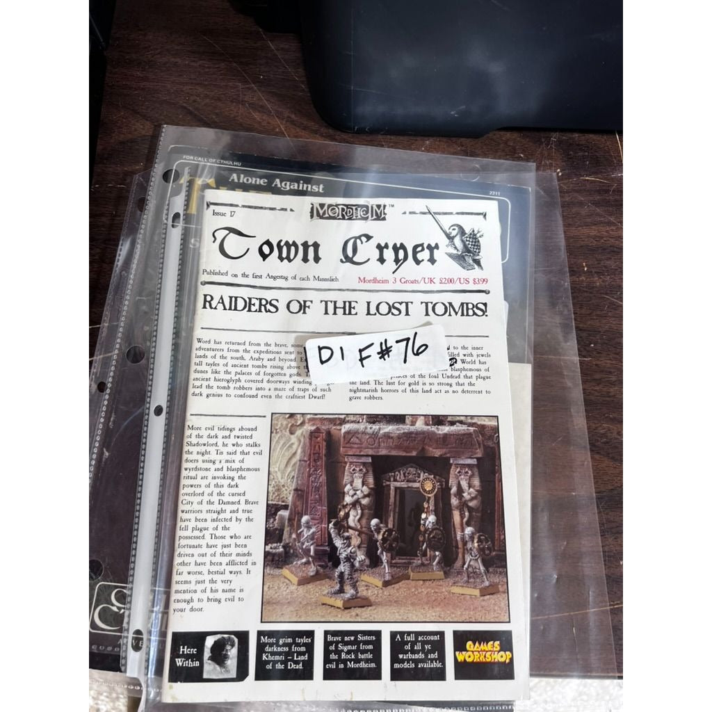 Town Cryer Issue 17 Mordheim Magazine Raiders Of The Lost Tombs Games Workshop