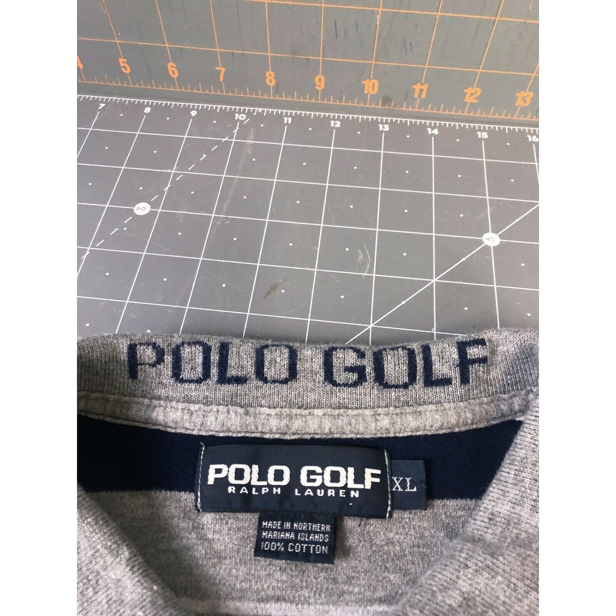 Ralph Lauren Polo Golf Men's Navy/Grey/Cream 100% Cotton Shirt XL Plaid Logo