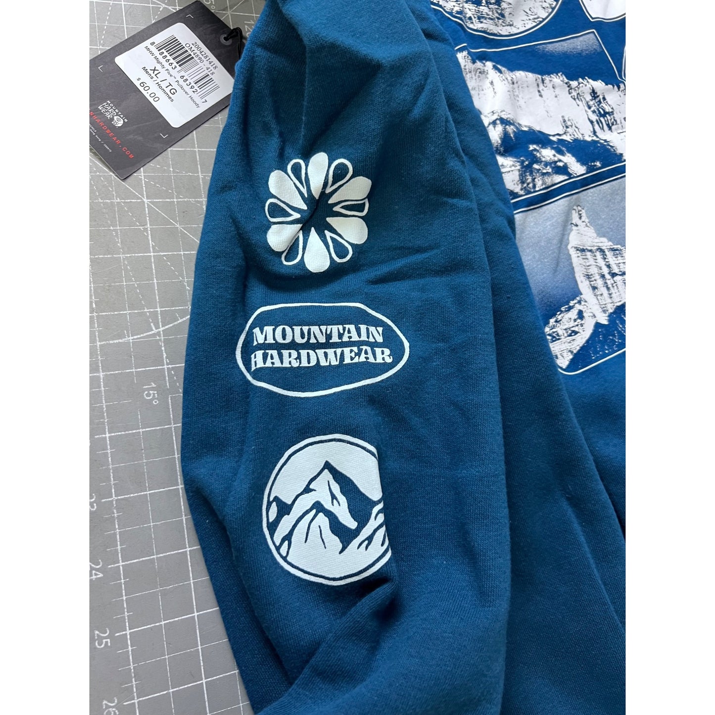 Mountain Hardwear Men’s Mighty Five Pullover Hoody Caspian XL Blue Cotton Blend