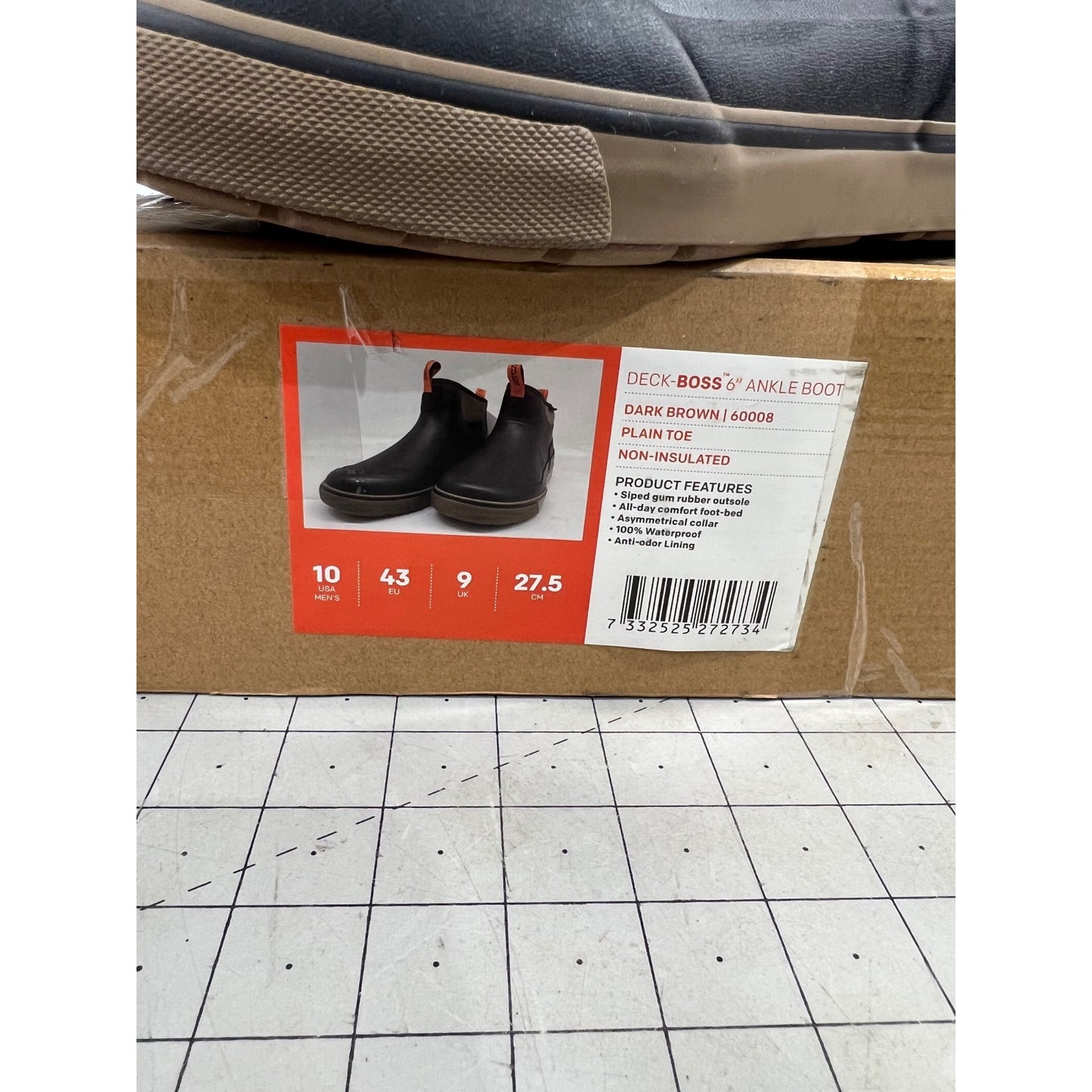 Grundens Deck-Boss 6" Mens Ankle Boots Brown Waterproof Non-Insulated Sz. 10
