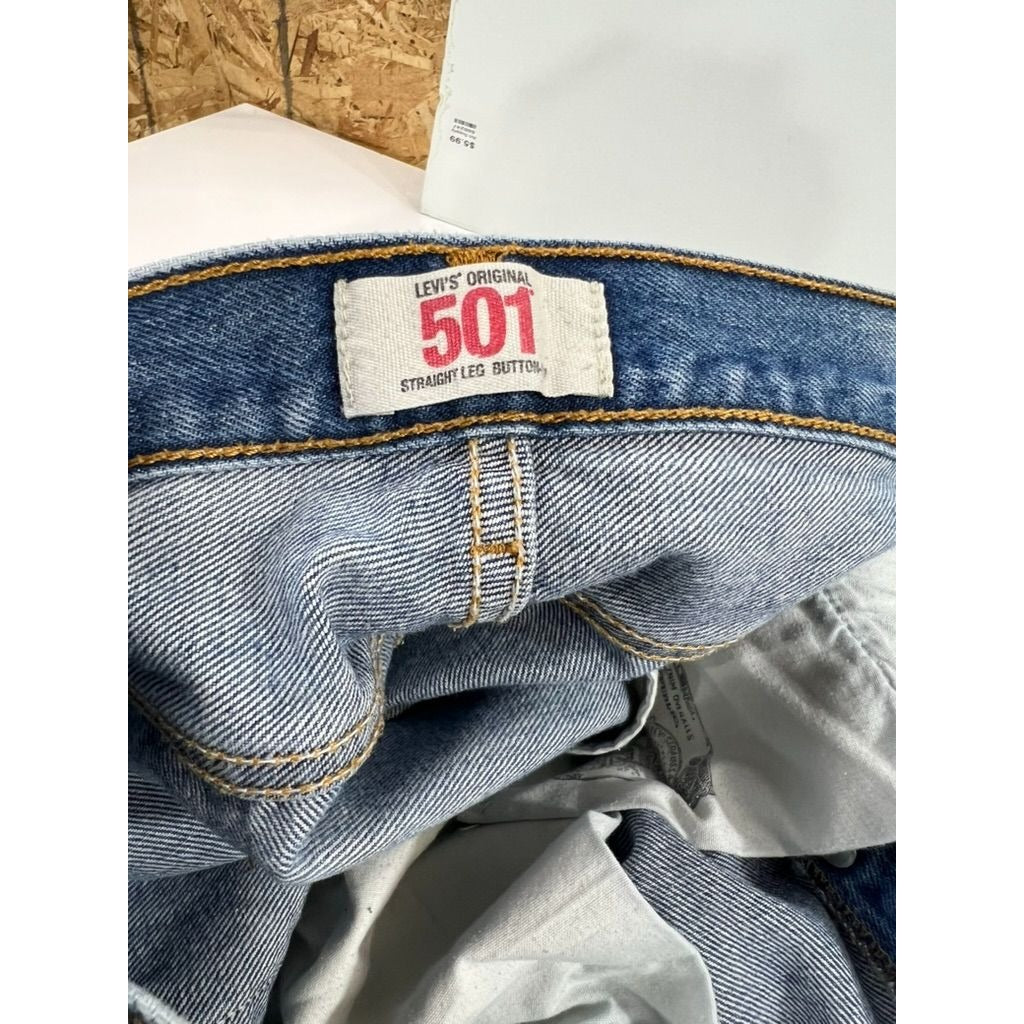Levi’s 501 Men’s Blue Denim Jeans W38 L34 Straight Fit Classic Button Fly 36x31