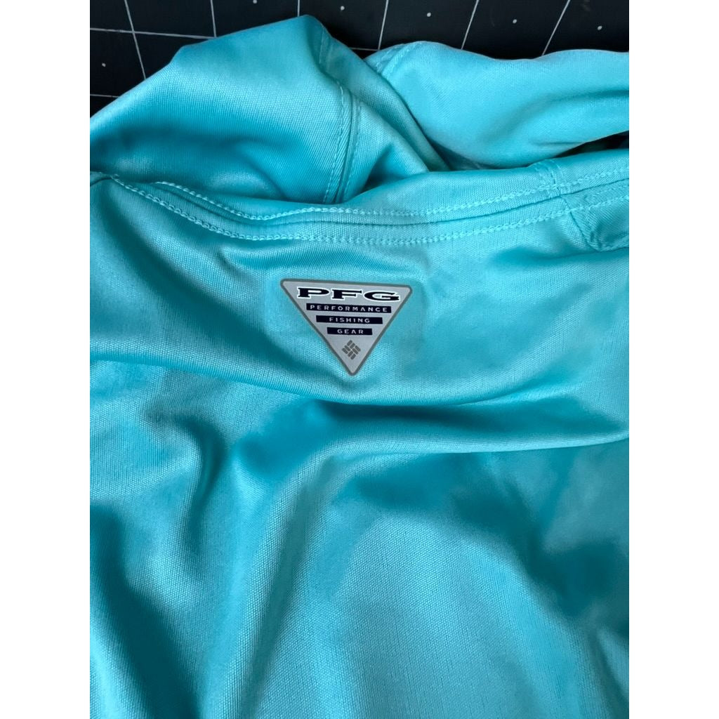 Columbia Womens Tidal Tee Hoodie XL Clear Blue Omni-Wick UPF 50 Sun Protection Long Sleeve Lightweight Activewear
