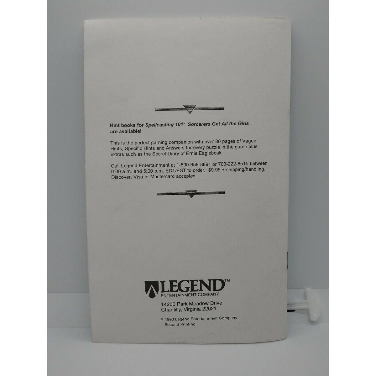 Welcome To Sorcerer University Class Of 41 Orientation Guide 1990 Legend Entertainment