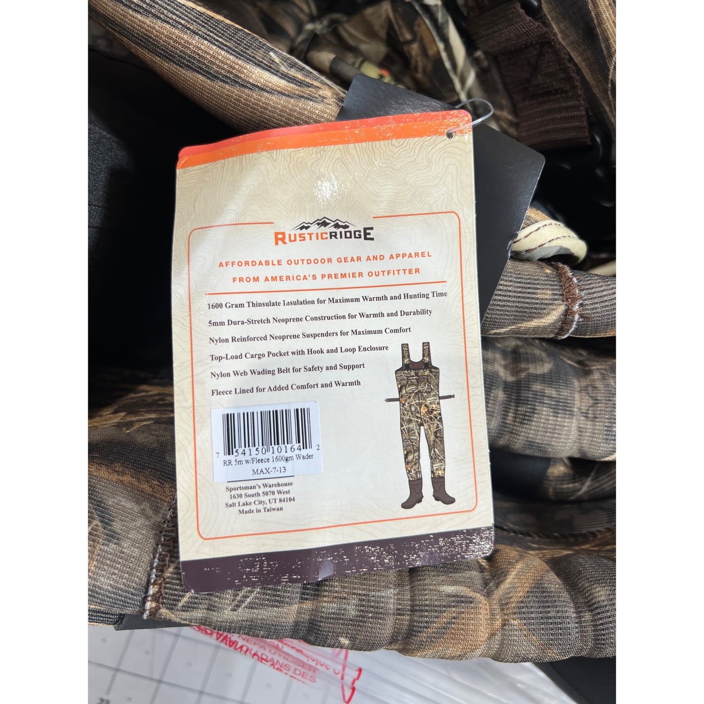 Rustic Ridge Men's Max-7 5mm Bootfoot Hunting Waders Realtree Max-7 Sz. 13 New