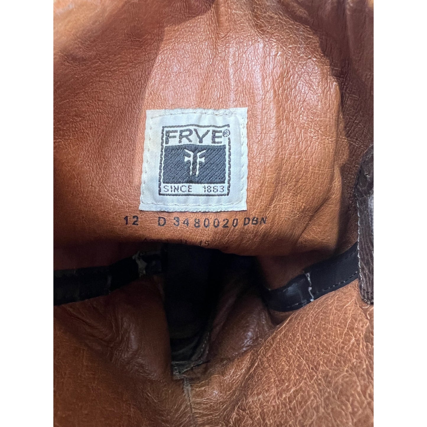 Vintage Frye Brown Leather Harness Boots Lug Sole - Men's Size 12