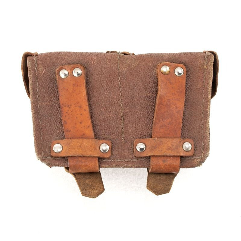 Russian Mosin Nagant Ammo Pouch Soviet Army Surplus 2-Pair Leather Canvas Vintage Military Gear