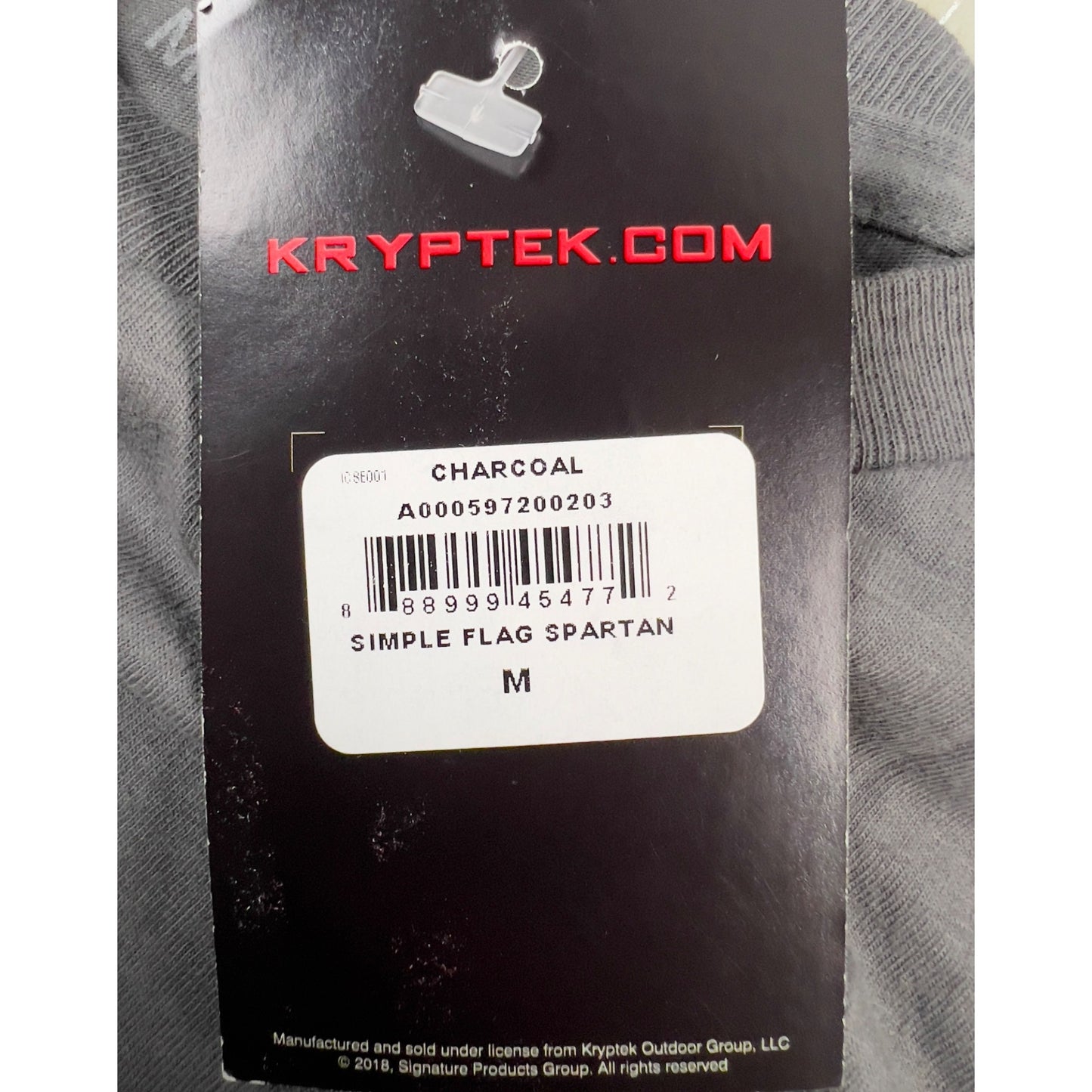 Kryptek Men’s Simple Flag Spartan T-Shirt Sz. M Charcoal Grey New