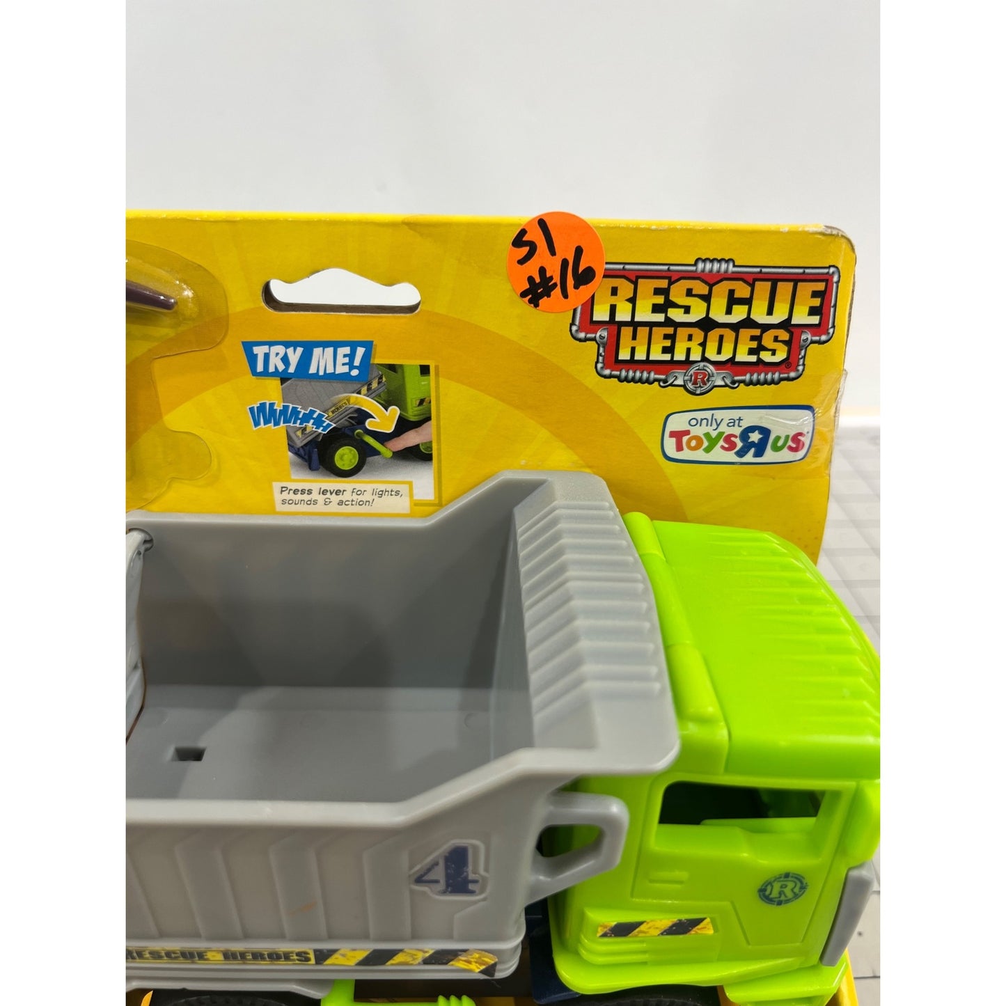 Imaginext Rescue Heroes Rip Rockefeller & Dump Truck Toy With Lights & Sounds New