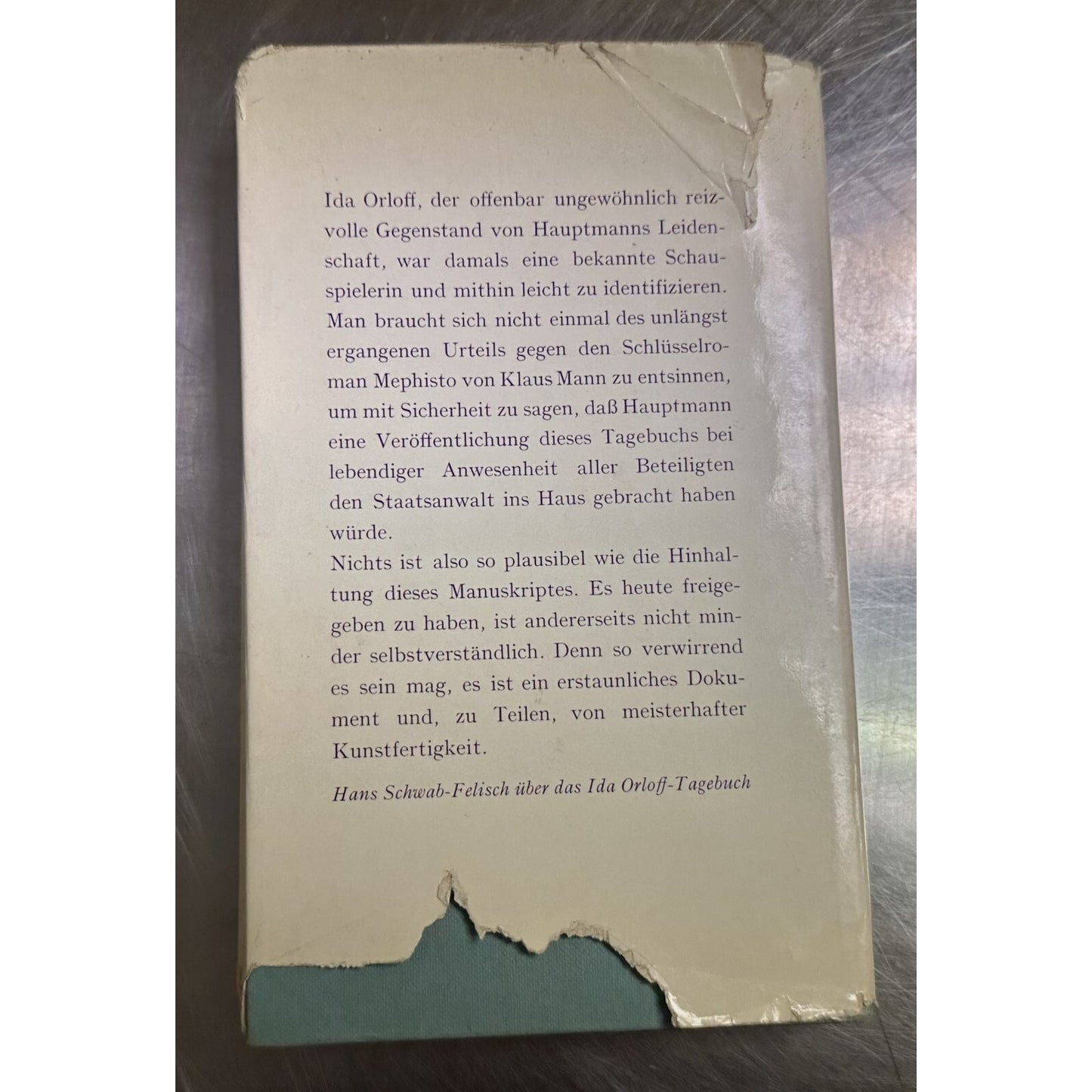 Vintage 1969 German Book Gerhart Hauptmann Ida Orloff Poetic Passion Documentation