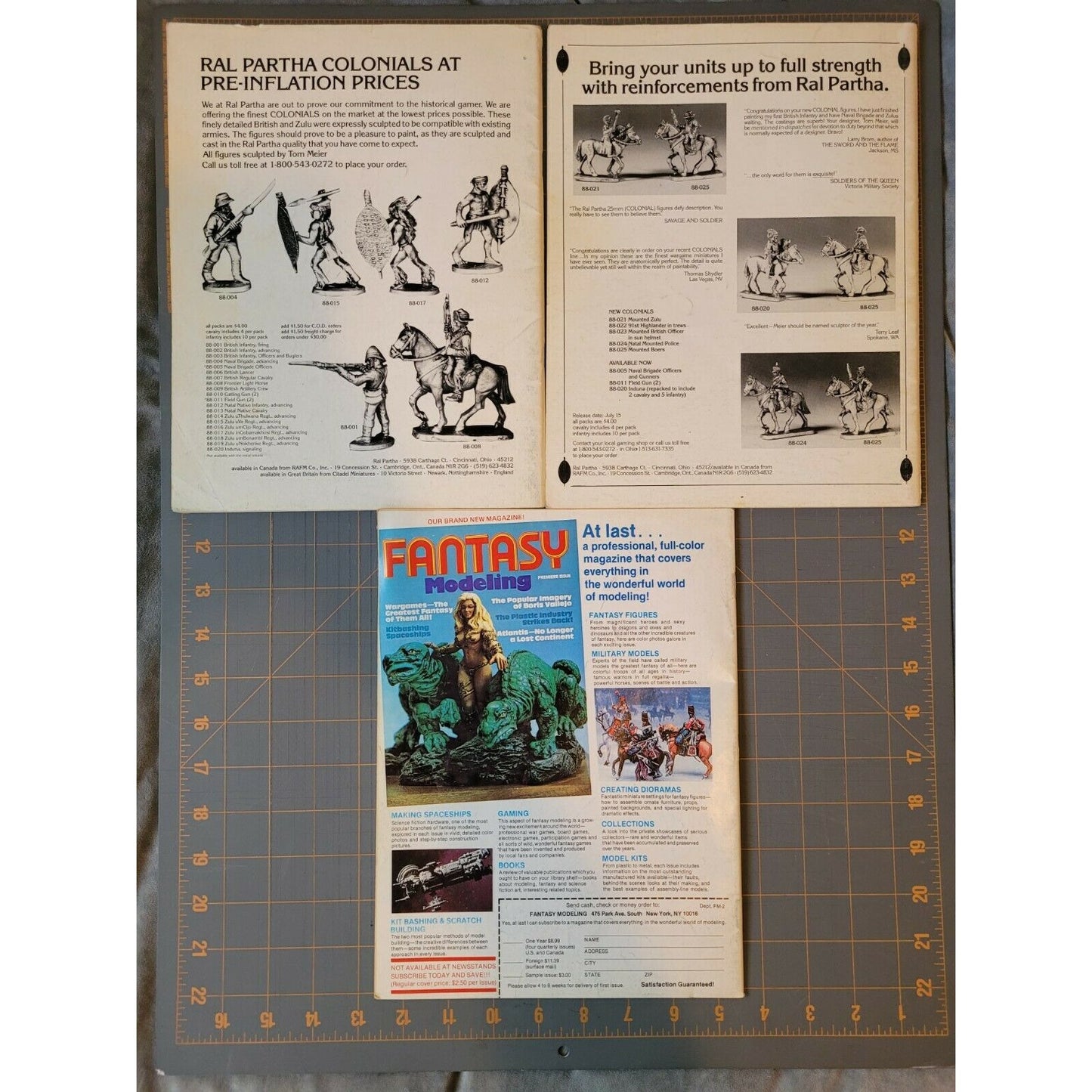 Vintage The Courier Vol. IV No. 5 & 6 Plus Fantasy Modeling Winter Issue Magazines Set