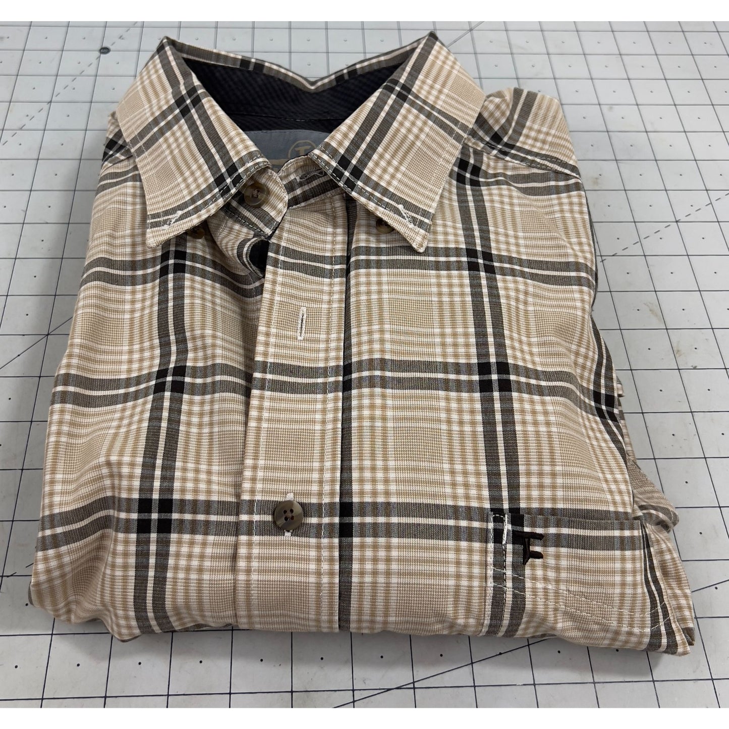 Panhandle Tuf Cooper Performance Men's Sz. L Western Plaid Long Sleeve Shirt