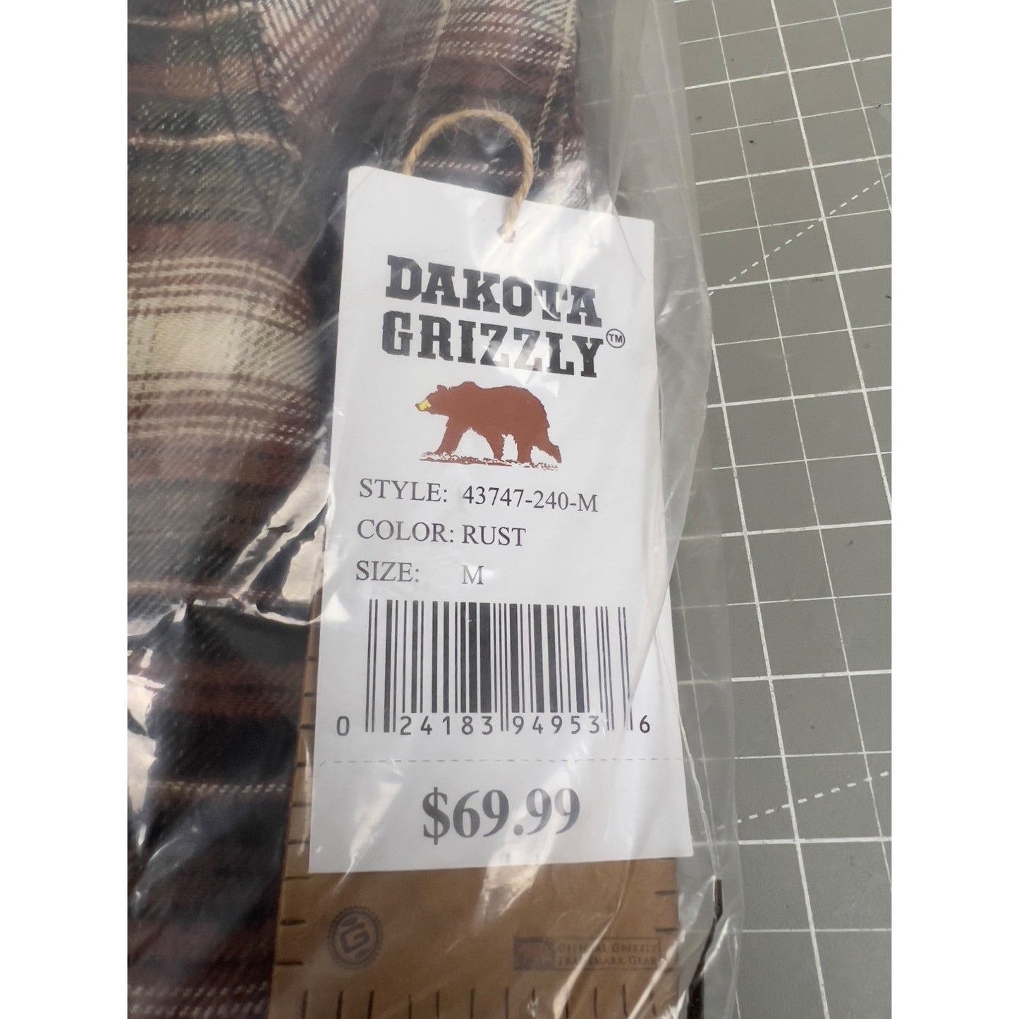 Dakota Grizzly Brown Plaid Lined Hoodie New Sz. M