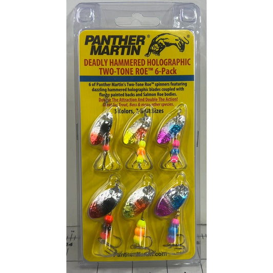 Panther Martin Deadly Hammered Holographic Two-Tone Roe 6-Pack Trout & Bass NEW