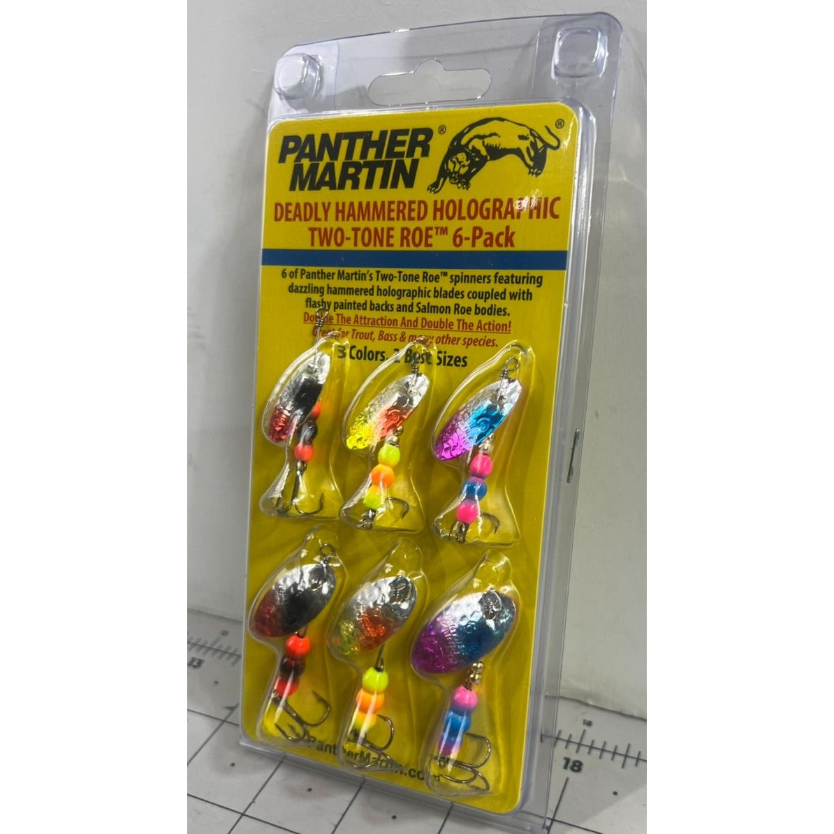 Panther Martin Deadly Hammered Holographic Two-Tone Roe 6-Pack Trout & Bass NEW