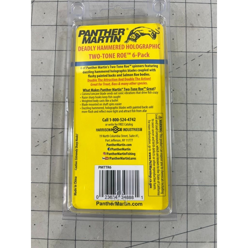 Panther Martin Deadly Hammered Holographic Two-Tone Roe 6-Pack Trout & Bass NEW
