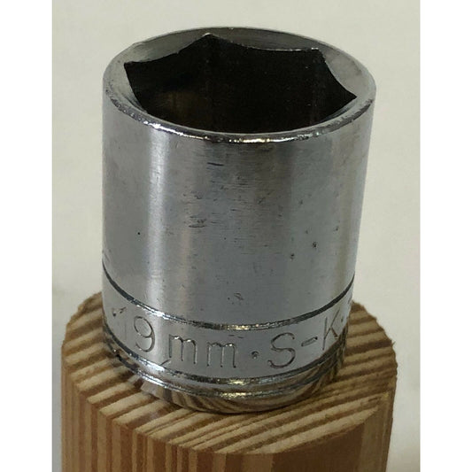 S-K Tools 319 3/8" Drive 19mm 6pt Standard Metric Chrome Socket