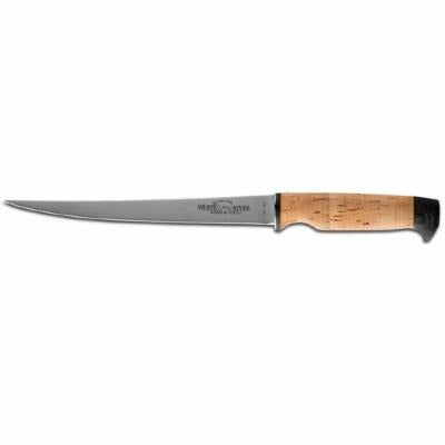 White River Knives Fillet Knife 6"  Trailing Point 440C Stainless Blade Cork Handle