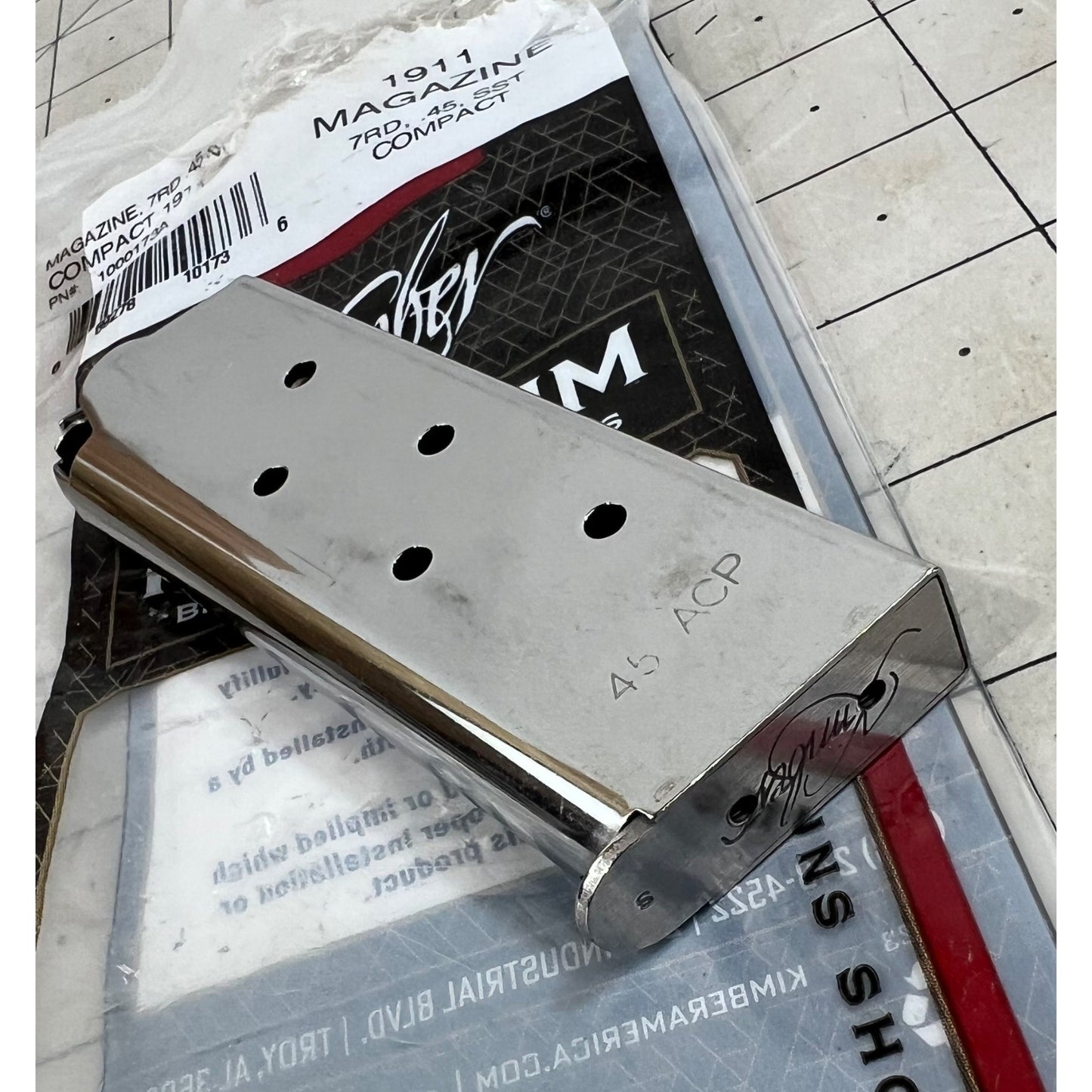 Kimber Compact 45 ACP, Stainless Steel 7-Round Magazine, 1000173A New