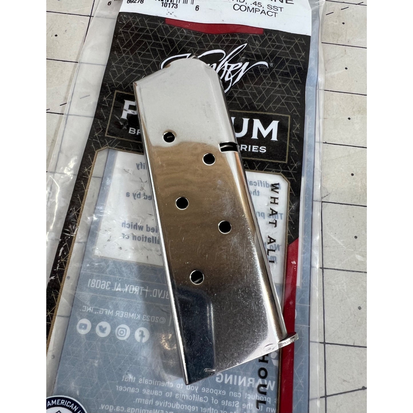 Kimber Compact 45 ACP, Stainless Steel 7-Round Magazine, 1000173A New