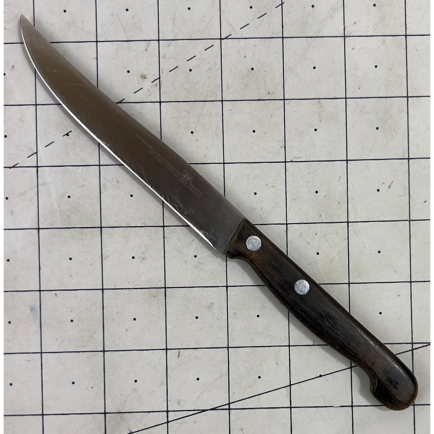J.A. Henckels Kitchen Slicing Knife 777 Rosewood Handle Solingen Germany VG+