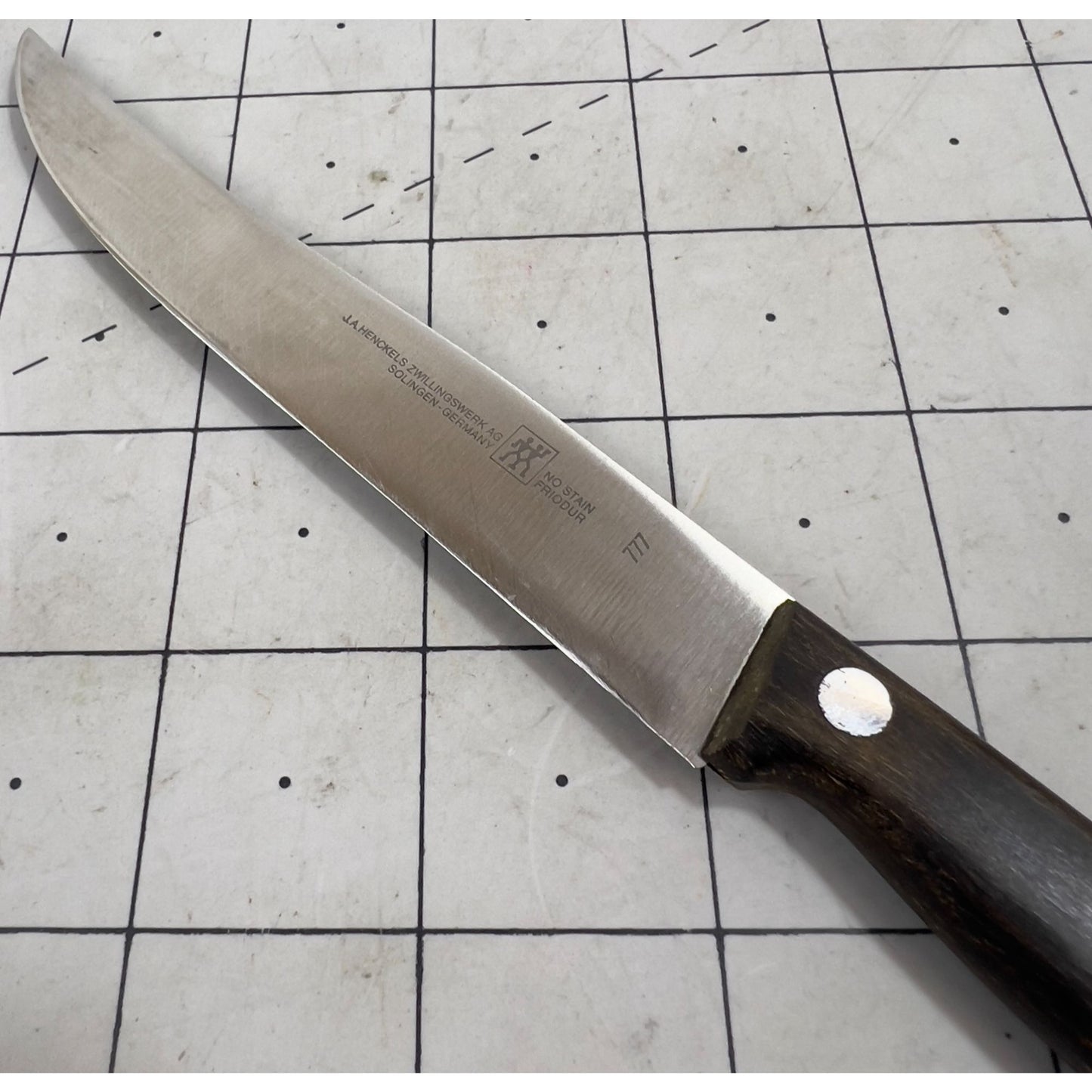 J.A. Henckels Kitchen Slicing Knife 777 Rosewood Handle Solingen Germany VG+