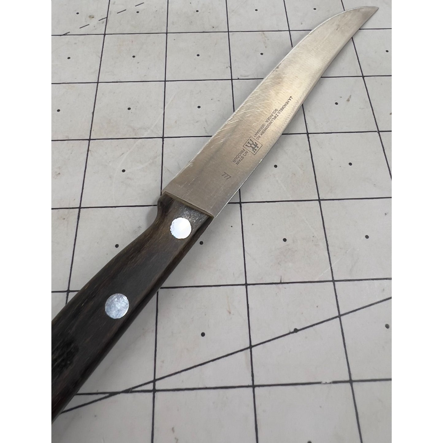 J.A. Henckels Kitchen Slicing Knife 777 Rosewood Handle Solingen Germany VG+
