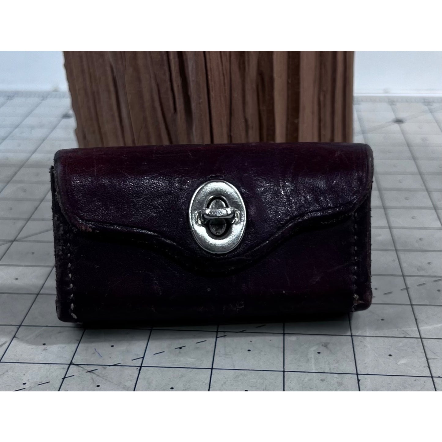 VTG Eubanks Leather Cartridge Case Silver Clasp Brown 222-R Boise Idaho