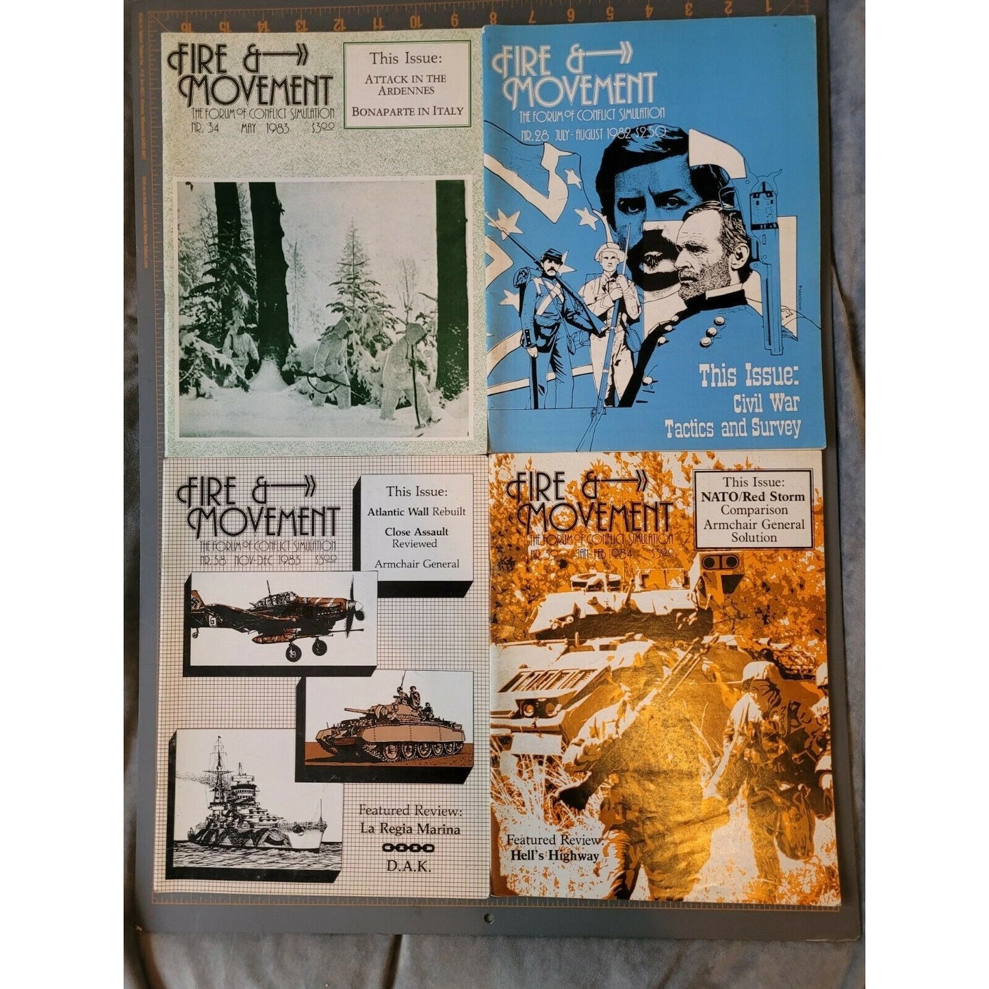 Vintage Fire & Movement Magazine Lot Of 4 Featuring Civil War Tactics & Bonaparte