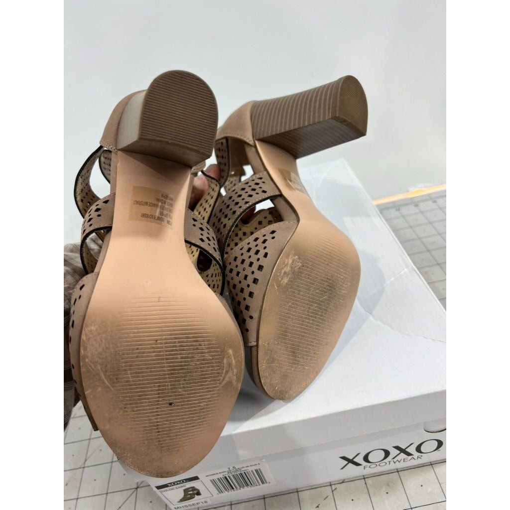 XOXO Women's Casual Boots Sand - Sand Perforated Peep-Toe Beamer Ankle Boot - Women