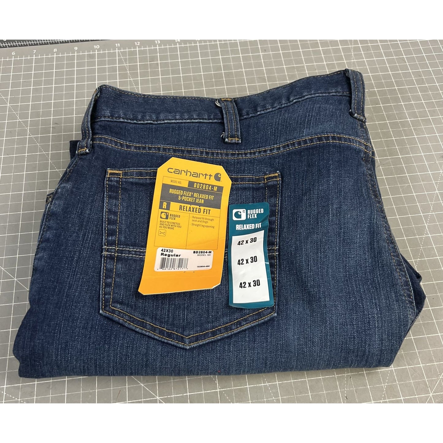 Carhartt Men's Rugged Flex Relaxed Fit Jeans Regular 42x30 BD2804-M 5-Pocket NEW