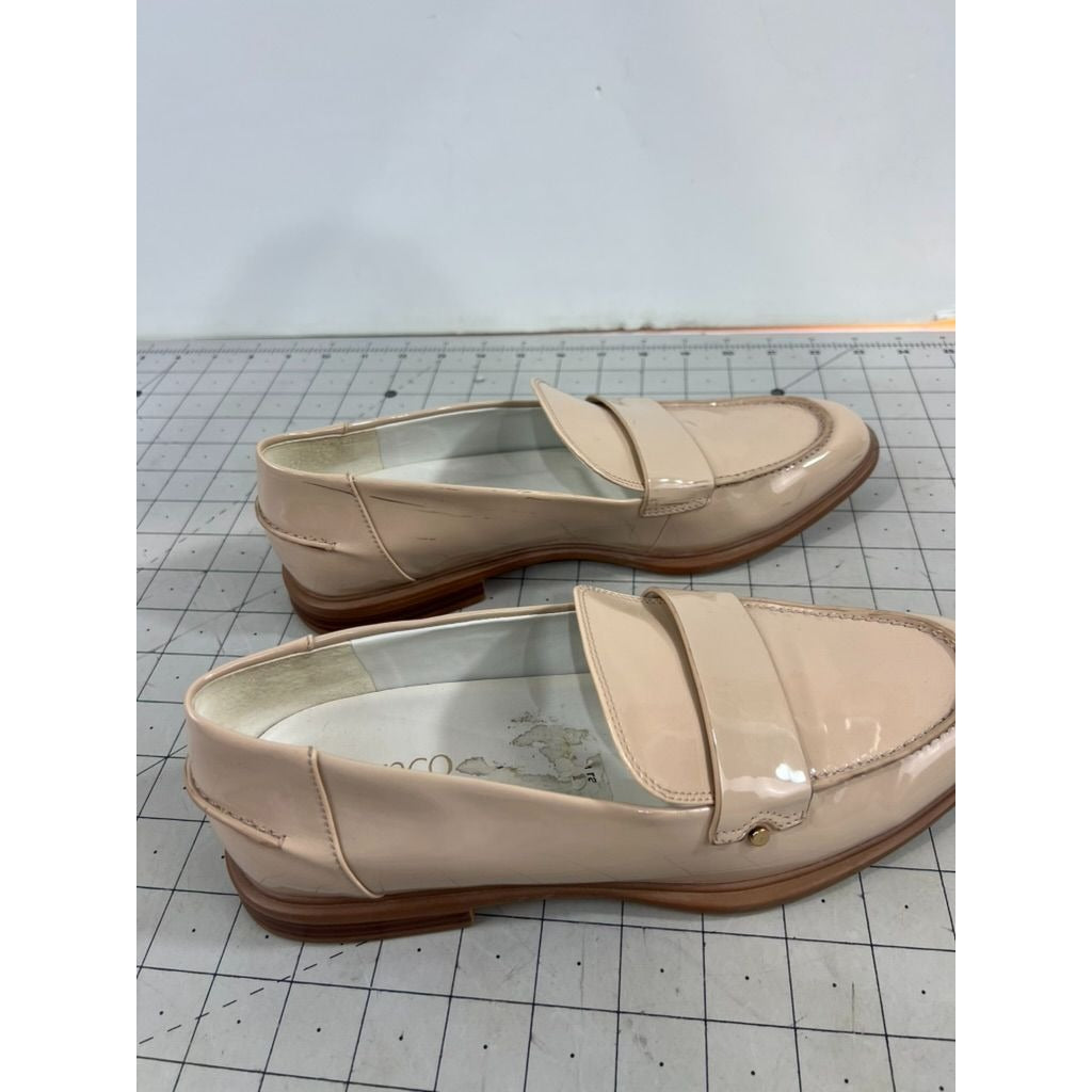 Franco Sarto Women’s Beige Patent Kira Loafers Sz. 9 Slip-On Classic
