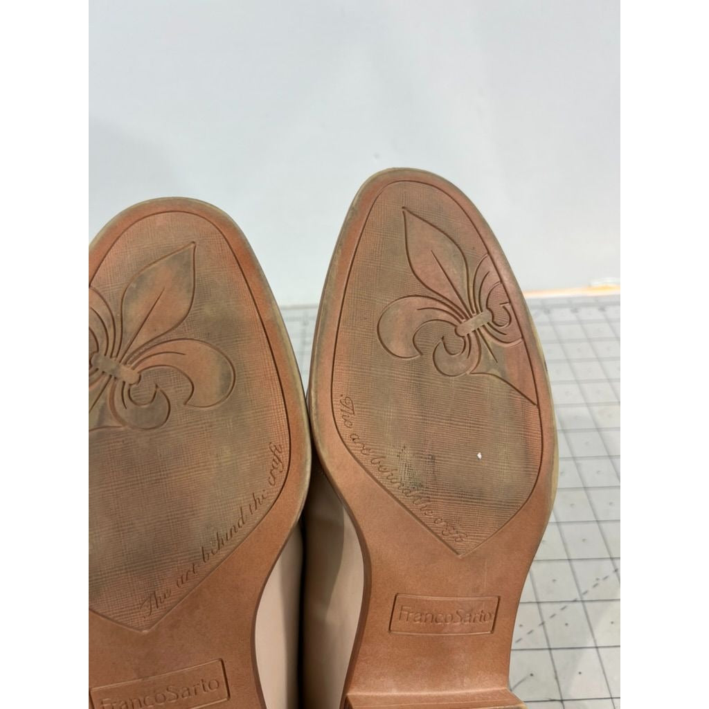 Franco Sarto Women’s Beige Patent Kira Loafers Sz. 9 Slip-On Classic