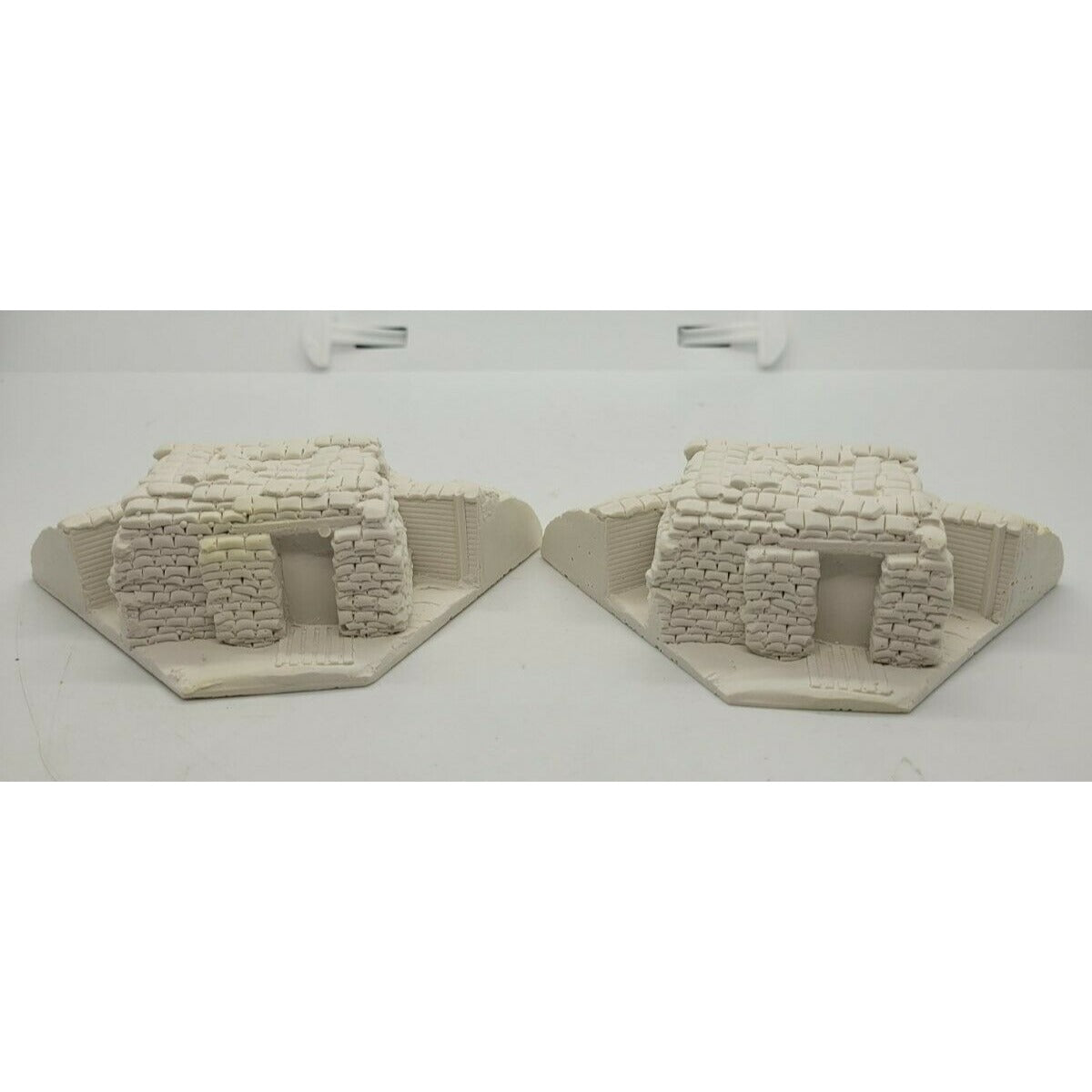 Small Sandbag Bunker Pillbox Set Of 2 Wargame Miniatures - Plaster - Firebase