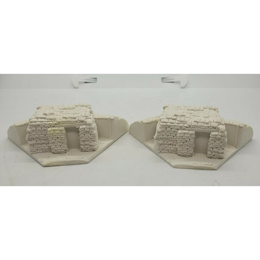 Small Sandbag Bunker Pillbox Set Of 2 Wargame Miniatures - Plaster - Firebase