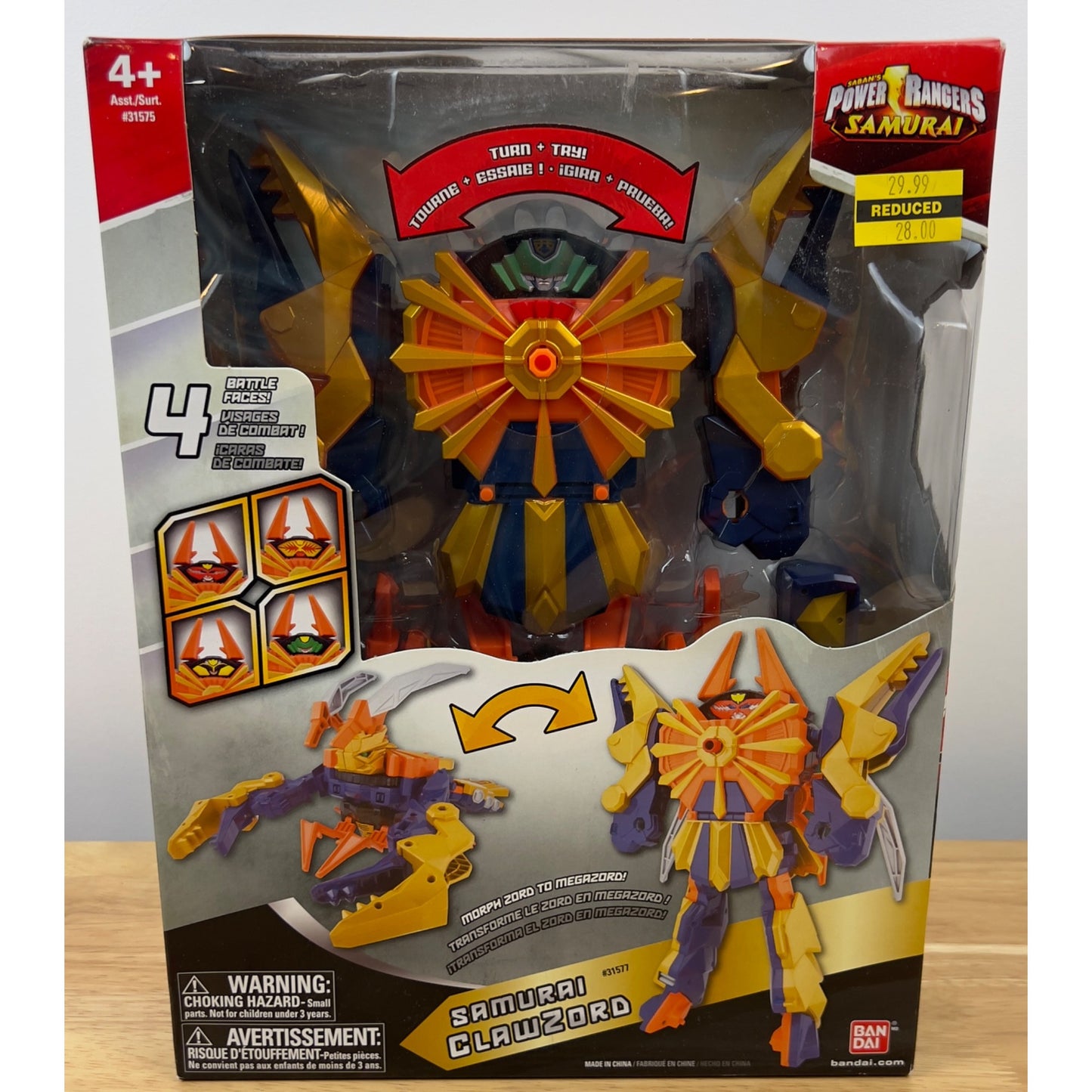 Power Rangers Samurai ClawZord Action Figure By Bandai #31577