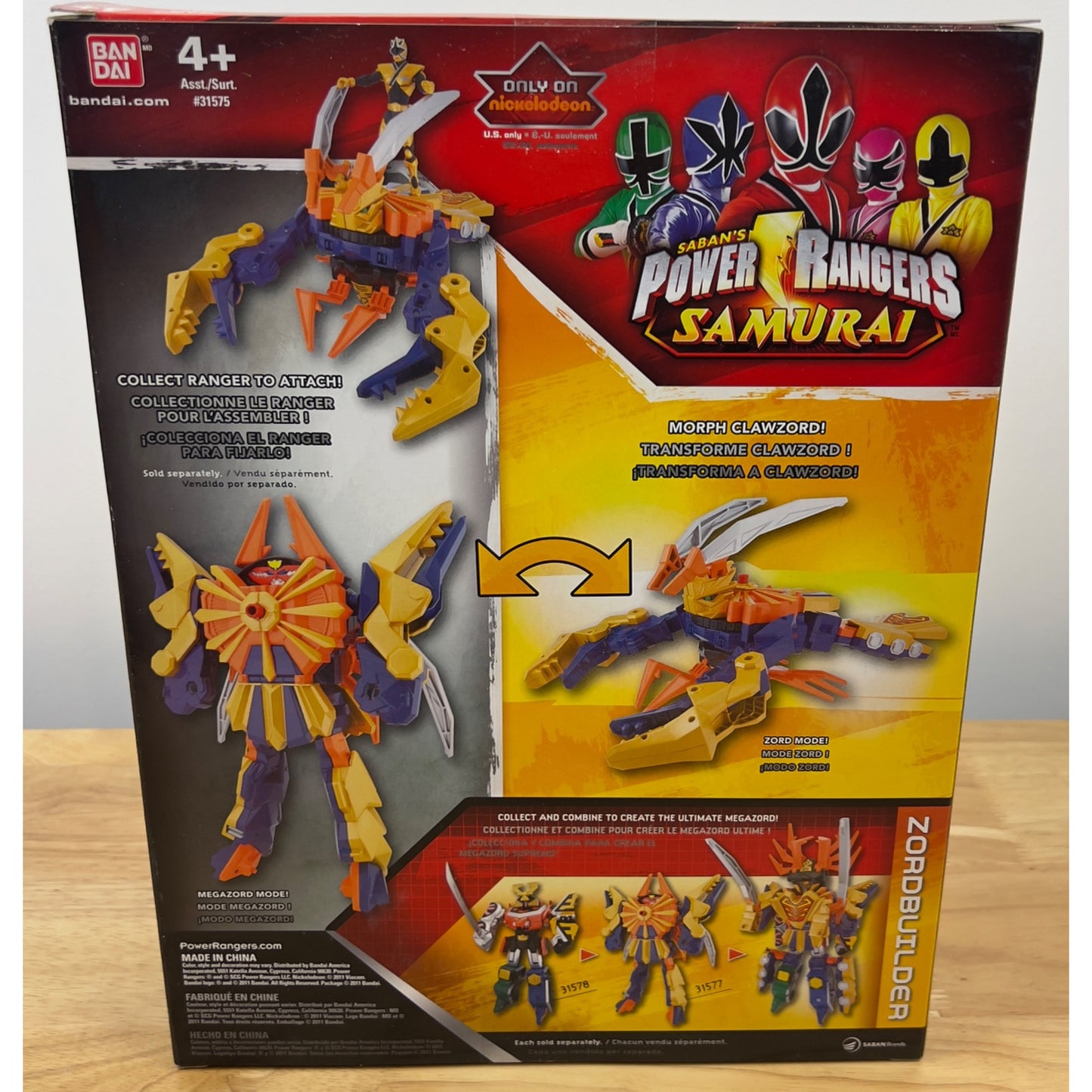 Power Rangers Samurai ClawZord Action Figure By Bandai #31577