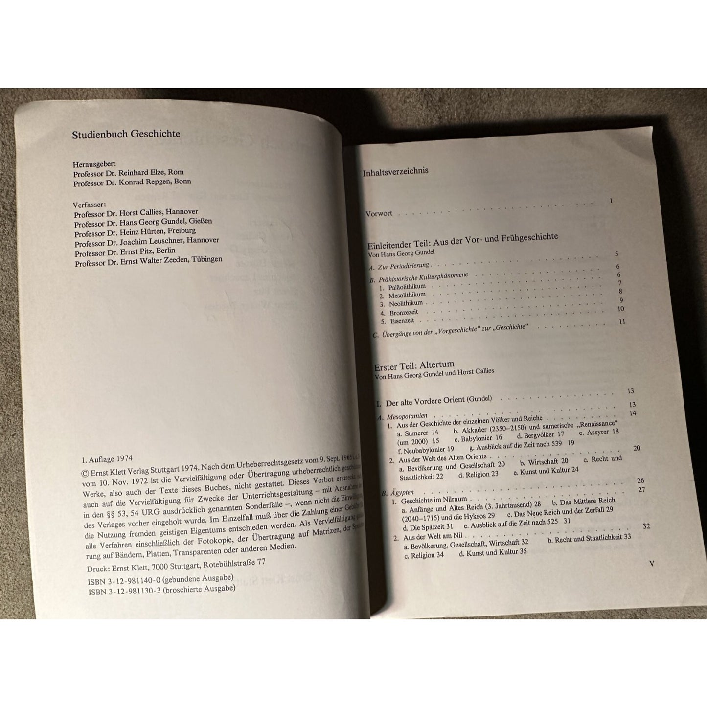 Studienbuch Geschichte German Text History Study Book By Elze/Repgen Hardcover Klett Verlag 1974