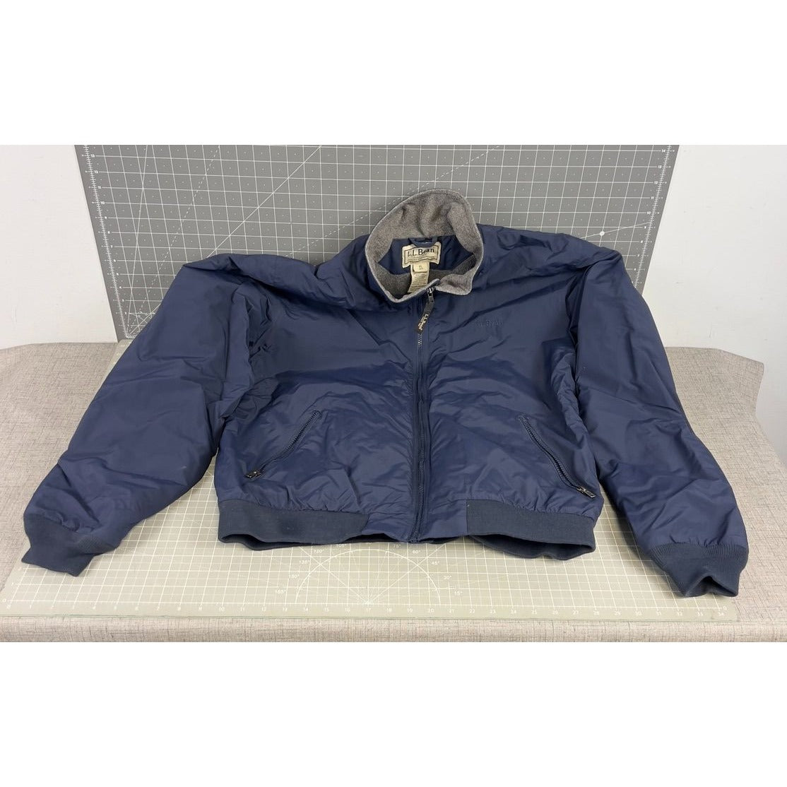 L.L. Bean Navy & Gray Lined Jacket XL Men's Nylon Polyester