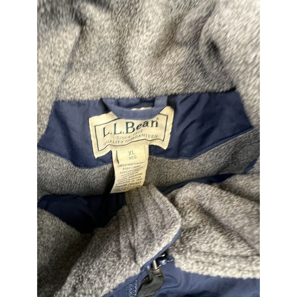 L.L. Bean Navy & Gray Lined Jacket XL Men's Nylon Polyester