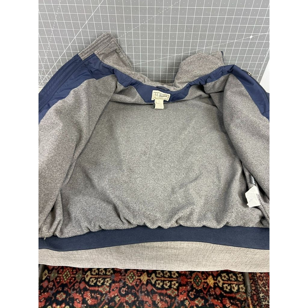 L.L. Bean Navy & Gray Lined Jacket XL Men's Nylon Polyester