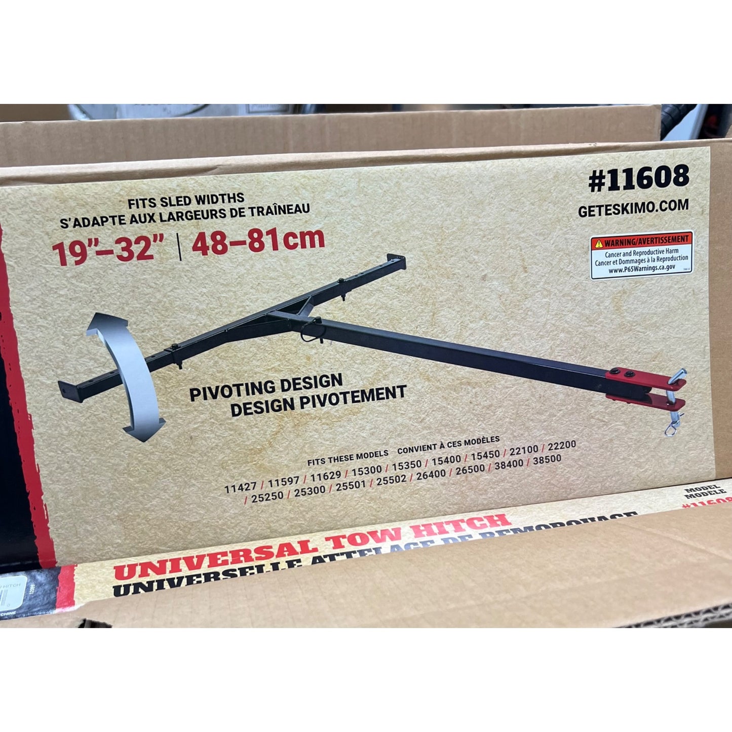 Eskimo Universal Tow Hitch For Ice Sleds & Shelters 19"-32" New In Box