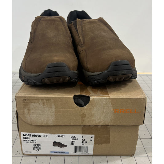 Merrell MOAB Adventure Moc Slip-on Shoes Men's Dark Earth Sz. 8 New
