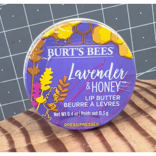 Burts Bees Lavender & Honey Lip Butter 0.4 Oz New Sealed Tin