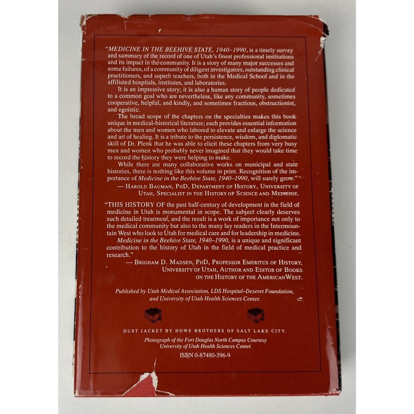 MEDICINE IN THE BEEHIVE STATE 1940-1990 BY HENRY P. PLENK signed 1st ed
