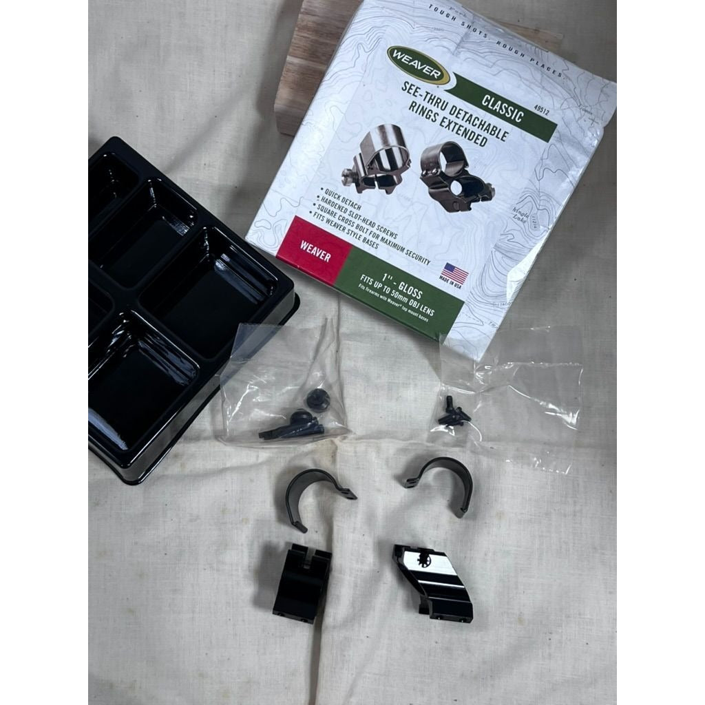Weaver Classic See-Thru Detachable Rings Extended 1" Gloss For Up To 50mm OBJ Lens