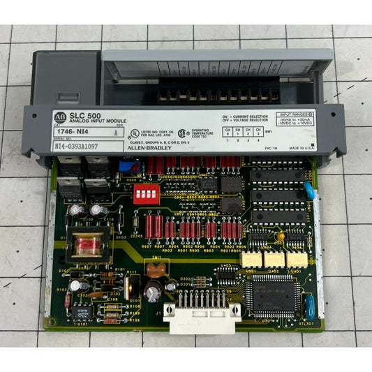 Allen-Bradley SLC 500 1746-NI4 Analog Input Module 4-Channel 10VDC 4-20mA Ser. A