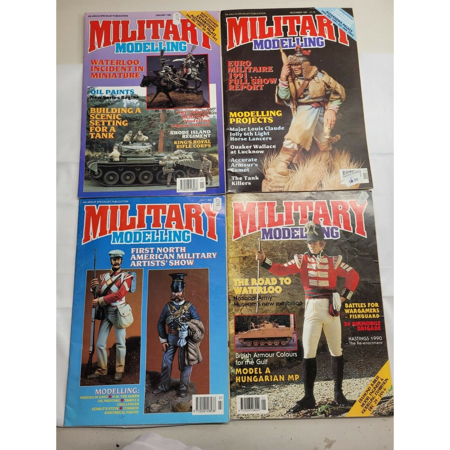Vintage Military Modelling Magazine Lot Of 4, ‘91 and ‘92