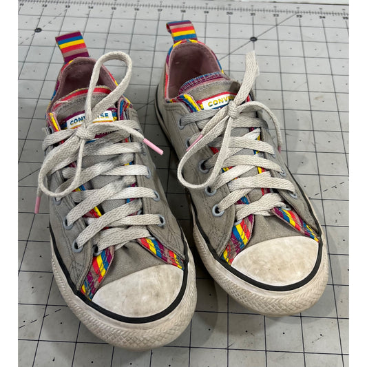 Converse Chuck Taylor Rainbow Trim Low-Top Sneakers Sz. 3 Youth Canvas Multicolor