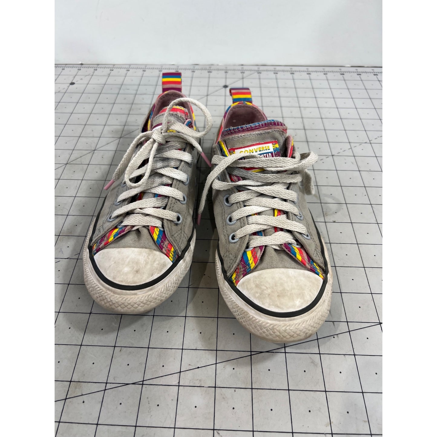 Converse Chuck Taylor Rainbow Trim Low-Top Sneakers Sz. 3 Youth Canvas Multicolor