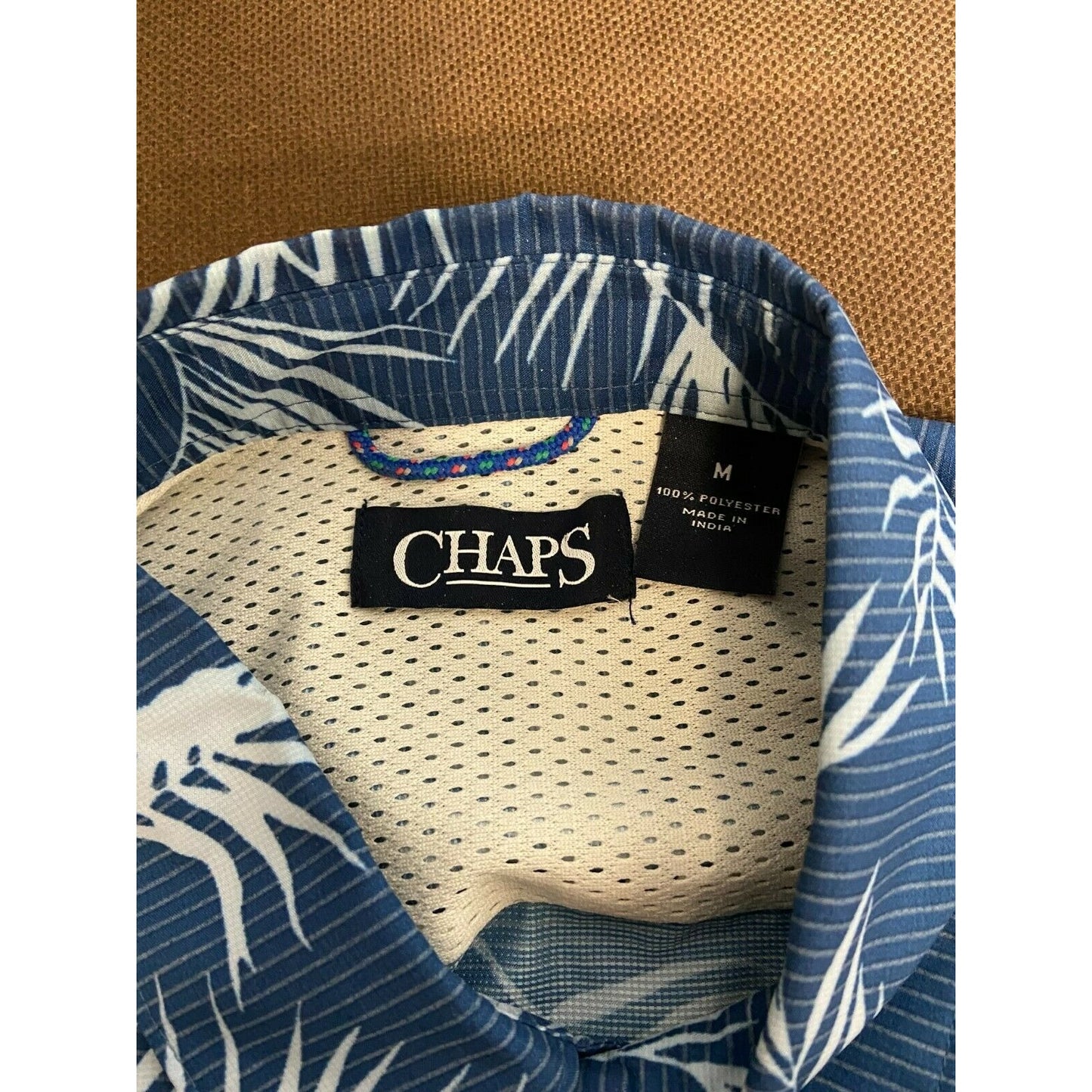 Chaps Men's Casual Blue Floral Hawaiian Short Sleeve Shirt Sz. M